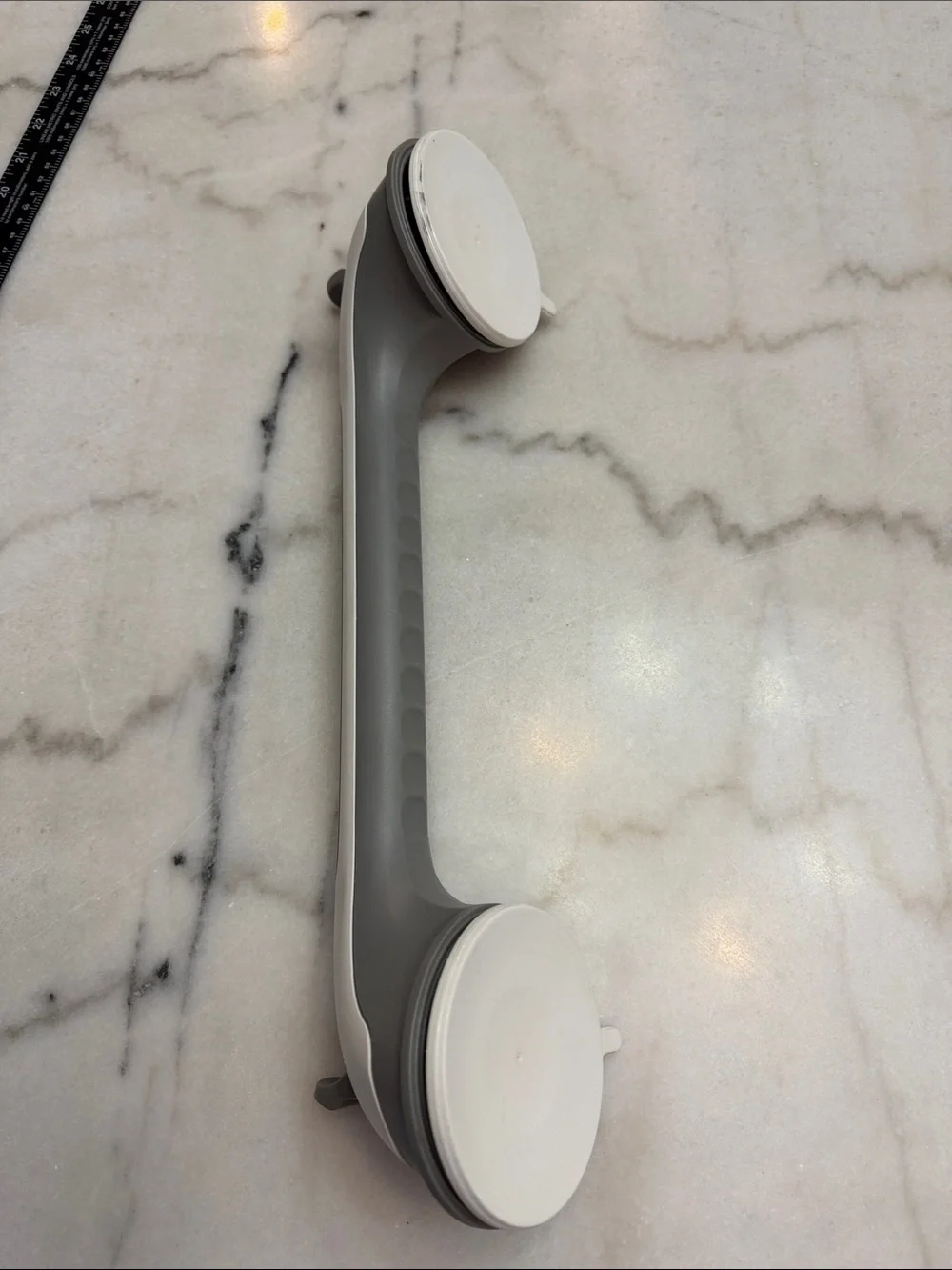 White and Gray Suction Grab Bar for Bathroom Safety